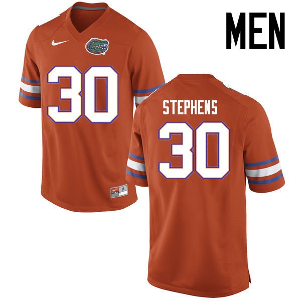 Florida Gators Men #30 Garrett Stephens College Football Jerseys Orange